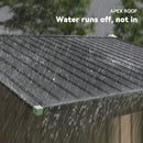 9' x 6.4' Outdoor Garden Storage Shed with Dual Sliding Doors - Dark Brown