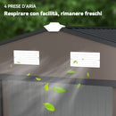 9' x 6.4' Outdoor Garden Storage Shed with Dual Sliding Doors - Dark Brown