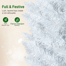 9ft Skinny Artificial Christmas Tree with Synchronized LED Lights, Remote and Timer - White