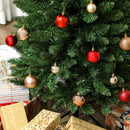 9ft Skinny Artificial Christmas Tree with Synchronized LED Lights, Remote and Timer - Green