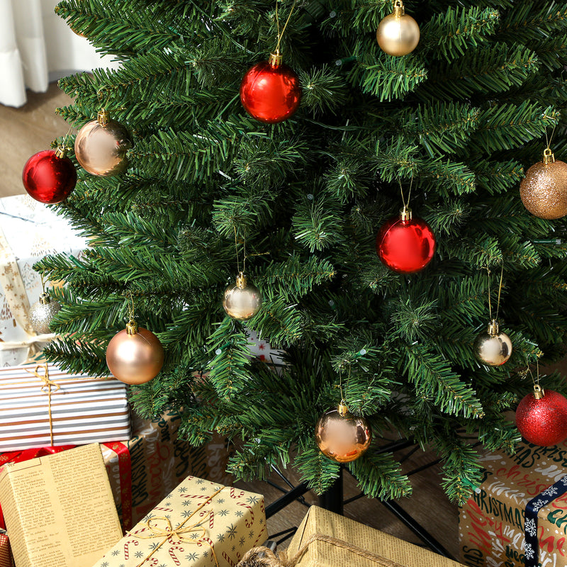 9ft Skinny Artificial Christmas Tree with Synchronized LED Lights, Remote and Timer - Green