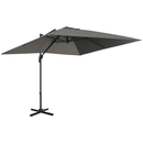 Patio Umbrellas, 9ft Square Offset Cantilever Umbrella with Aluminum Frame, 360° Rotation, Crank Handle and Tilt - Dark Grey - Seasonal Overstock