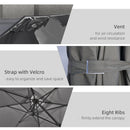 Patio Umbrellas, 9ft Square Offset Cantilever Umbrella with Aluminum Frame, 360° Rotation, Crank Handle and Tilt - Dark Grey - Seasonal Overstock