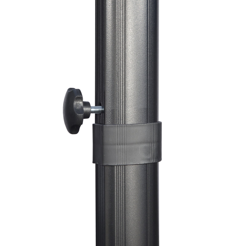 Patio Umbrellas, 9ft Square Offset Cantilever Umbrella with Aluminum Frame, 360° Rotation, Crank Handle and Tilt - Dark Grey - Seasonal Overstock