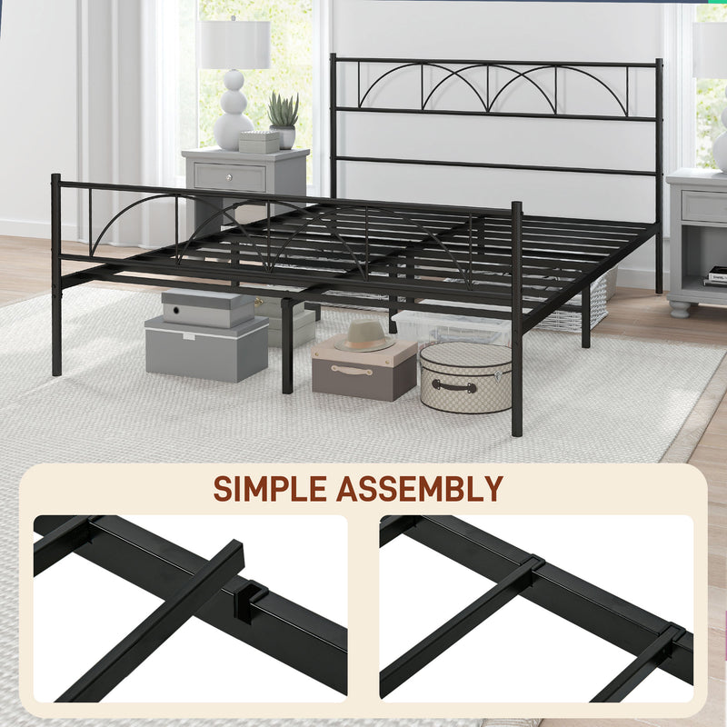 Addison Valley Queen Size Metal Platform Bed - Black