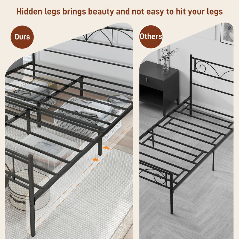 Addison Valley Queen Size Metal Platform Bed - Black