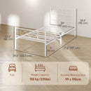 Addison Valley Twin Size Metal Platform Bed - White