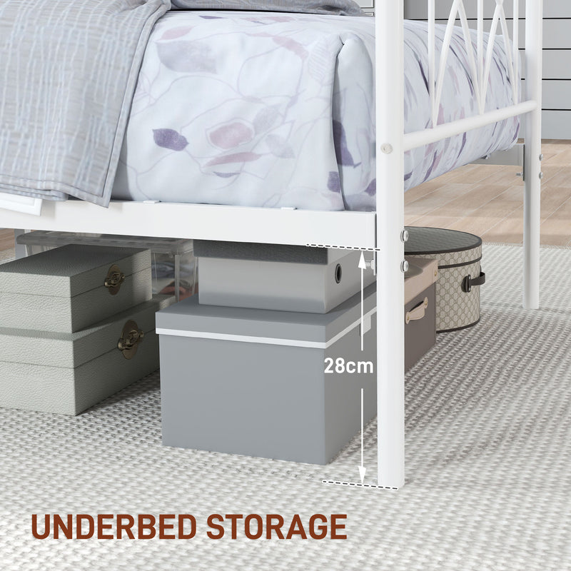 Addison Valley Twin Size Metal Platform Bed - White