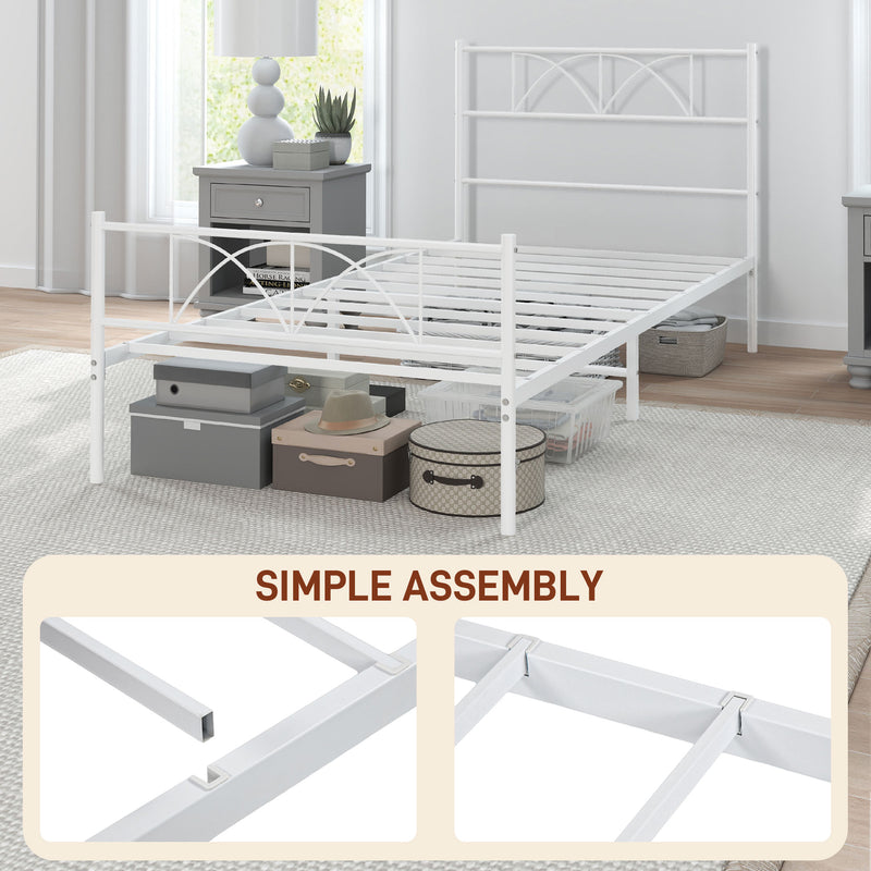 Addison Valley Twin Size Metal Platform Bed - White