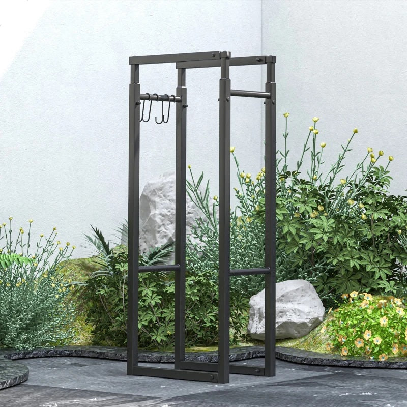 Adjustable Size Indoor Outdoor Heavy-Duty Firewood Rack 26"W x 59"H Max Size