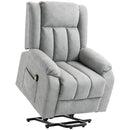 Lift Chairs, Anatole Electric Lift Assist Recliner Chair with Remote in Light Grey Microfibre - Seasonal Overstock