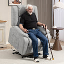 Lift Chairs, Anatole Electric Lift Assist Recliner Chair with Remote in Light Grey Microfibre - Seasonal Overstock