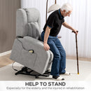 Lift Chairs, Anatole Electric Lift Assist Recliner Chair with Remote in Light Grey Microfibre - Seasonal Overstock