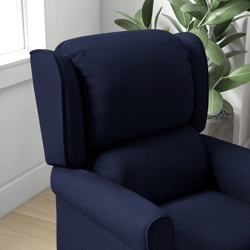 Ander Manual Push Reclining Chair with Vibration Massage - Blue