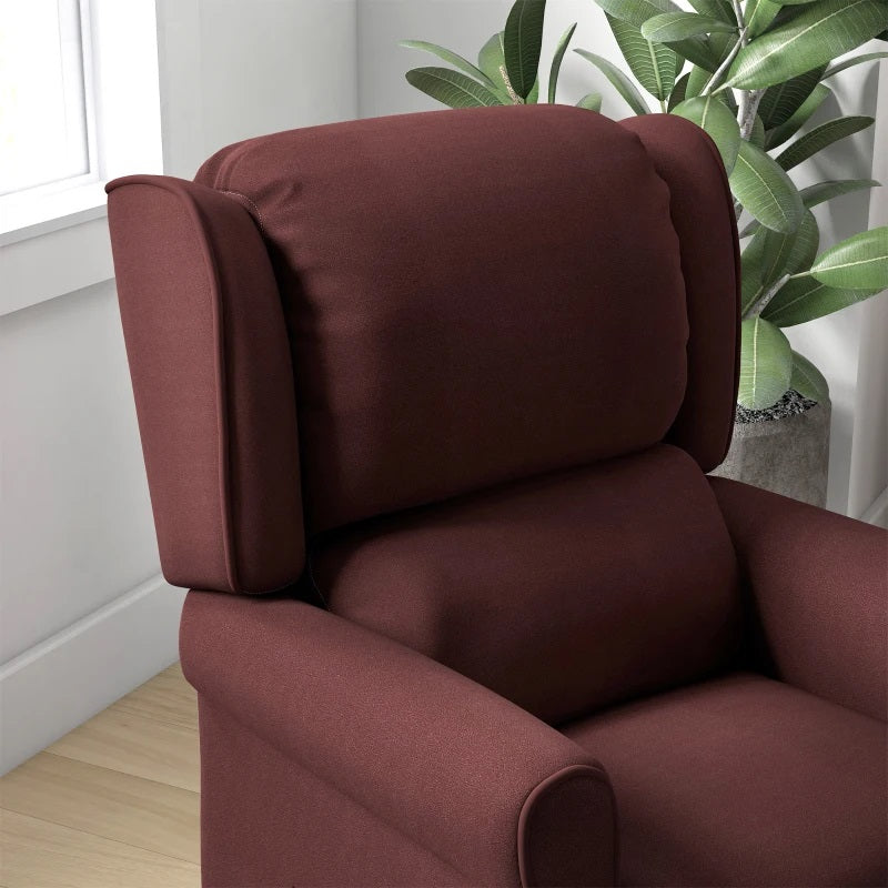 Ander Manual Push Reclining Chair with Vibration Massage - Brown