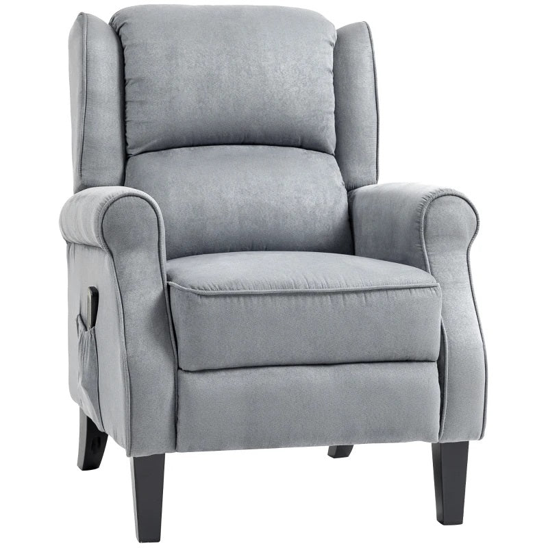 Ander Manual Push Reclining Chair with Vibration Massage - Light Grey