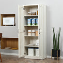 Archer Lane 5-Tier Kitchen Pantry Cabinet with Doors and Adjustable Shelves 63" Tall - Distressed White