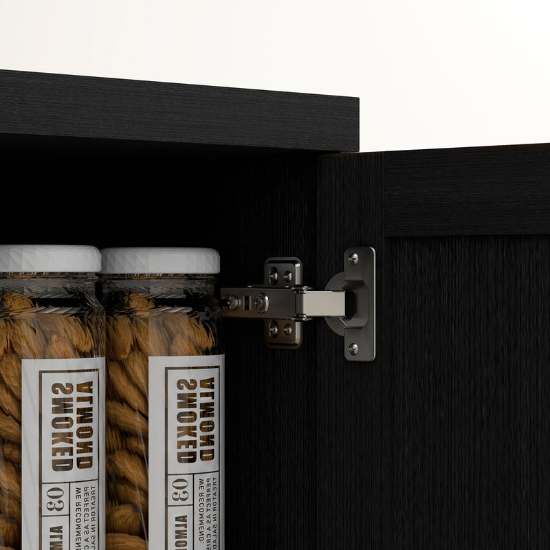 Archer Lane 5-Tier Kitchen Pantry Cabinet with Doors and Adjustable Shelves 63" Tall - Black