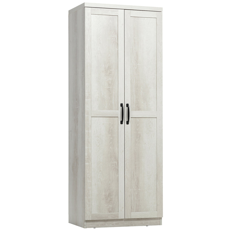 Archer Lane 5-Tier Kitchen Pantry Cabinet with Doors and Adjustable Shelves 63" Tall - Distressed White