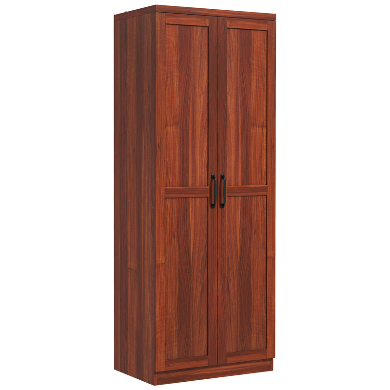Archer Lane 5-Tier Kitchen Pantry Cabinet with Doors and Adjustable Shelves 63" Tall - Tan Brown