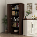 Archer Lane 5-Tier Kitchen Pantry Cabinet with Doors and Adjustable Shelves 63" Tall - Dark Brown