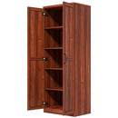 Archer Lane 5-Tier Kitchen Pantry Cabinet with Doors and Adjustable Shelves 63" Tall - Tan Brown