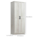 Archer Lane 5-Tier Kitchen Pantry Cabinet with Doors and Adjustable Shelves 63" Tall - Distressed White