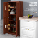 Archer Lane 5-Tier Kitchen Pantry Cabinet with Doors and Adjustable Shelves 63" Tall - Tan Brown