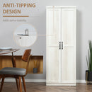 Archer Lane 5-Tier Kitchen Pantry Cabinet with Doors and Adjustable Shelves 63" Tall - Distressed White