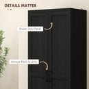 Archer Lane 5-Tier Kitchen Pantry Cabinet with Doors and Adjustable Shelves 63" Tall - Black