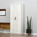 Archer Lane 5-Tier Kitchen Pantry Cabinet with Doors and Adjustable Shelves 63" Tall - Distressed White