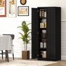 Archer Lane 5-Tier Kitchen Pantry Cabinet with Doors and Adjustable Shelves 63" Tall - Black