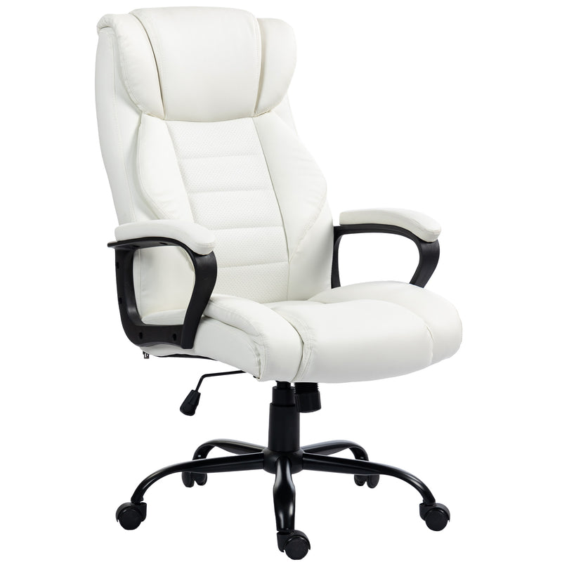 Ashborough Glen High Back Executive Massage Office Chair with 6-Point Vibration and Rocking Function - White
