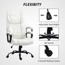 Ashborough Glen High Back Executive Massage Office Chair with 6-Point Vibration and Rocking Function - White