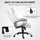 Ashborough Glen High Back Executive Massage Office Chair with 6-Point Vibration and Rocking Function - White
