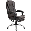 Ashwin Court Executive High Back Office Chair with Retractable Footrest and Padded Armrests in PU Leather - Coffee Brown