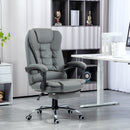 Ashwin Court Executive High Back Office Chair with Retractable Footrest and Padded Armrests in PU Leather - Grey
