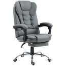 Ashwin Court Executive High Back Office Chair with Retractable Footrest and Padded Armrests in PU Leather - Grey