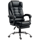 Ashwin Court Executive High Back Office Chair with Retractable Footrest and Padded Armrests in PU Leather - Black