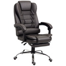 Ashwin Court Executive High Back Office Chair with Retractable Footrest and Padded Armrests in PU Leather - Coffee Brown