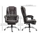 Ashwin Court Executive High Back Office Chair with Retractable Footrest and Padded Armrests in PU Leather - Coffee Brown