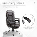 Ashwin Court Executive High Back Office Chair with Retractable Footrest and Padded Armrests in PU Leather - Coffee Brown