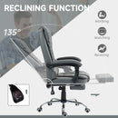 Ashwin Court Executive High Back Office Chair with Retractable Footrest and Padded Armrests in PU Leather - Grey