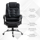 Ashwin Court Executive High Back Office Chair with Retractable Footrest and Padded Armrests in PU Leather - Black
