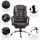 Ashwin Court Executive High Back Office Chair with Retractable Footrest and Padded Armrests in PU Leather - Coffee Brown