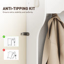 Atlanta 4-in-1 Hall Tree with 6-Hooks, Shelf, Bench and 12-Pair Shoe Cubbies - White