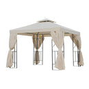 Canopies & Gazebos, Atriana 10' x 10' Outdoor Patio Gazebo with Double Tier Canopy Shade - Cream White - Seasonal Overstock