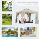 Canopies & Gazebos, Atriana 10' x 10' Outdoor Patio Gazebo with Double Tier Canopy Shade - Cream White - Seasonal Overstock