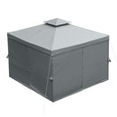 Canopies & Gazebos, Atriana 10' x 10' Outdoor Patio Gazebo with Double Tier Canopy Shade - Dark Grey - Seasonal Overstock