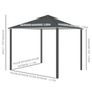 Canopies & Gazebos, Atriana 10' x 10' Outdoor Patio Gazebo with Double Tier Canopy Shade - Dark Grey - Seasonal Overstock